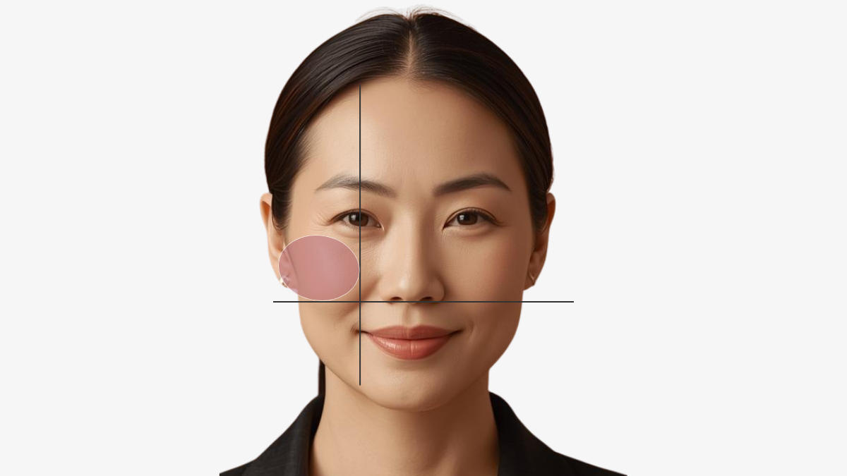 40代からのチークの位置